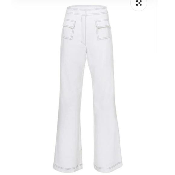 MARIA ISABEL CEPEDA Color Block Pants White/Red sz2 - Picture 1 of 10